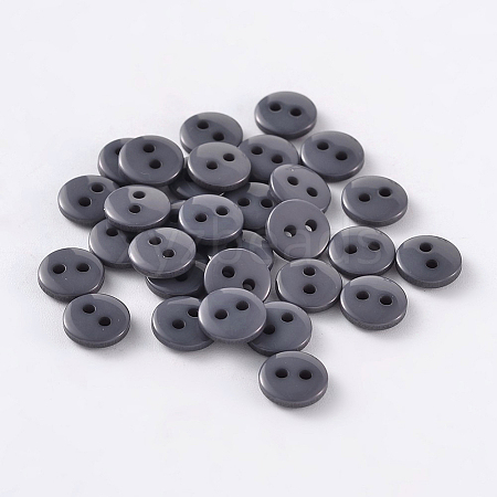 2-Hole Flat Round Resin Sewing Buttons for Costume Design BUTT-E119-36L-01-1