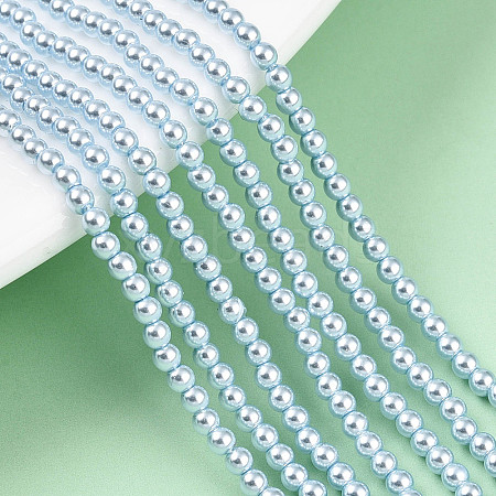 Baking Painted Pearlized Glass Pearl Bead Strands HY-N002-2mm-A05-1