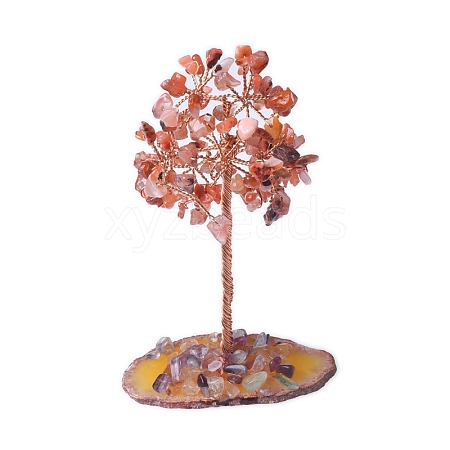 Natural Gemstone Chips Tree of Life Decorations PW-WG88EA9-03-1