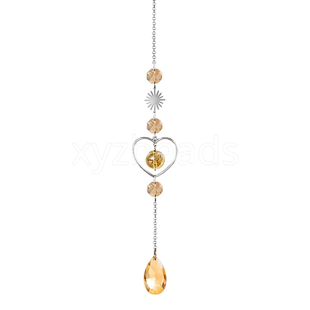 Crystal Glass & Brass Sun Catcher Pendant PW-WG89C1A-01-1