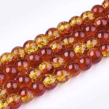 Two Tone Crackle Glass Beads Strands X-CCG-Q002-8mm-A38-1