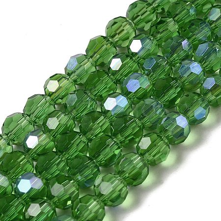 Electroplate Transparent Glass Beads Strands EGLA-A035-T6mm-L11-1