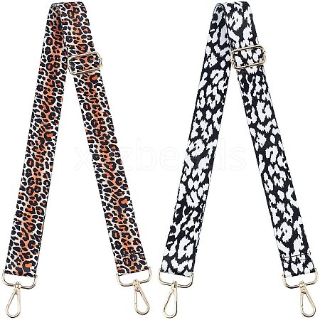 WADORN 2Pcs 2 Color Polyester Adjustable Leopard Pattern Bag Strap FIND-WR0002-22-1