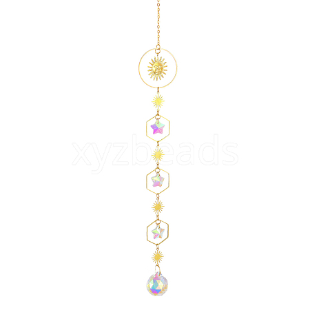 Quartz Crystal Big Pendant Decorations HJEW-PW0001-008A-1