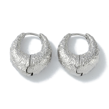 Texture Rings Brass Hoop Earrings for Women EJEW-H006-06C-P-1