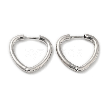 Rack Plating Brass Heart Hoop Earrings for Women EJEW-D059-23P-1