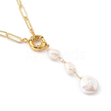 Natural Baroque Pearl Pendant Necklaces NJEW-JN03086-1
