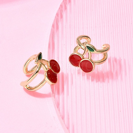 Brass Cuff Earrings EJEW-C186-02A-G-1