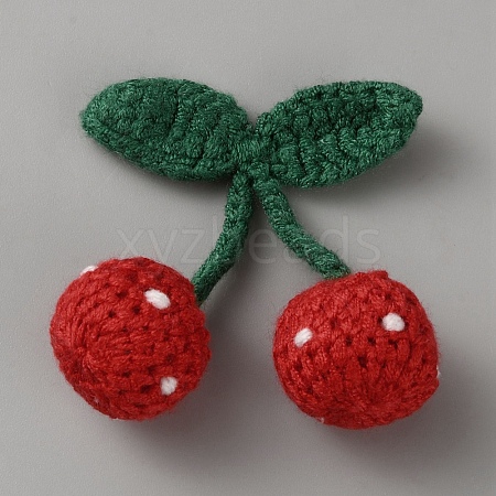 Polyester Crochet Cherry DIY-WH0622-391B-1