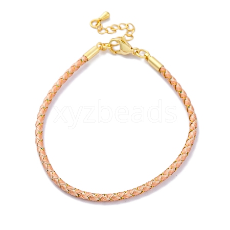 Polyester Cord Braided Bracelet Makings MAK-Z003-01G-09-1