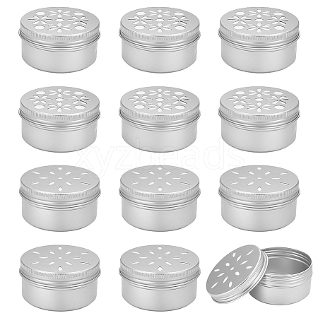 12Pcs 2 Styles Aluminium Shallow Round Candle Tins AJEW-PH0006-30-1