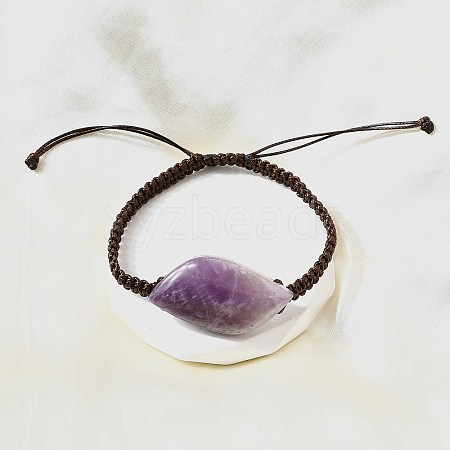 Natural Amethyst Beads Braided Bead Bracelets BJEW-Q070-01H-1