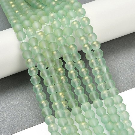 Spray Painted Glass Round Bead Strands DGLA-Q015-8mm-22-1