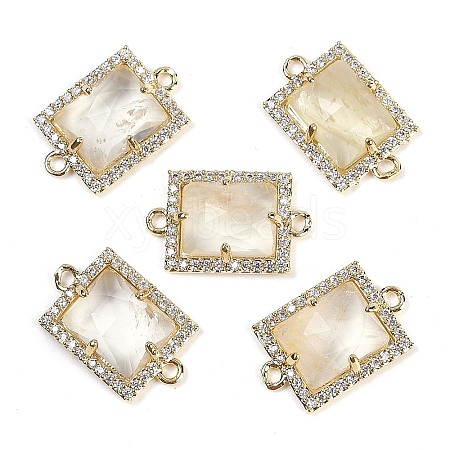 Natural Lemon Quartz Faceted Rectangle Links G-I375-07G-03-1