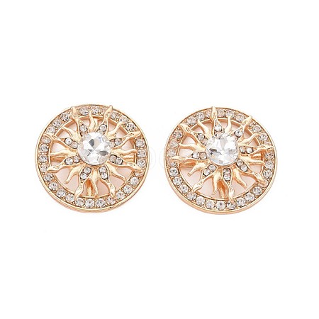 Rack Plating Alloy Crystal Rhinestone Cabochons PALLOY-S143-16-1