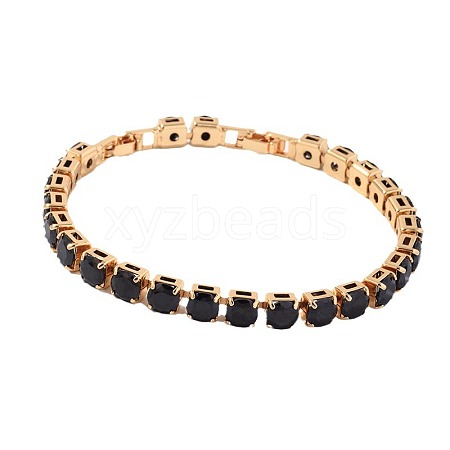 Hip-hop Brass Micro Cubic Zirconia Link Chain Bracelets for Men and Women FX8797-28-1