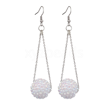 Resin Rhinestone Dangle Earring EJEW-JE05909-1