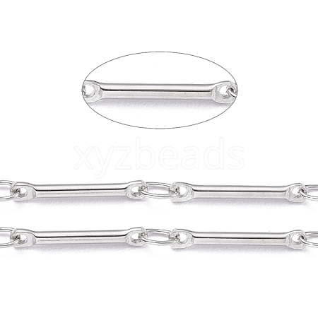 3.28 Feet Real Platinum Brass Bar Link Chains X-CHC-R126-13P-1