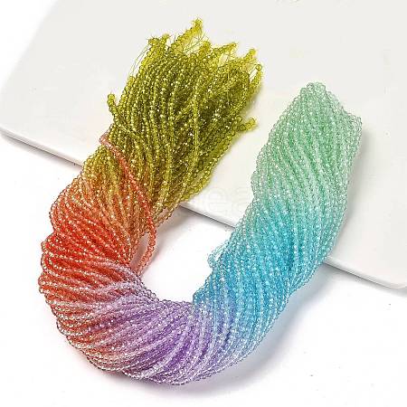 Transparent Painted Glass Beads Strands X1-DGLA-A034-T1mm-A12-1