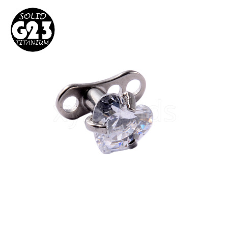 G23 Titanium Cubic Zirconia Dermal Anchor Base/Top for Women Men WG953A3-09-1