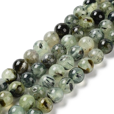Natural Prehnite Beads Strands G-P322-48-10mm-01-1
