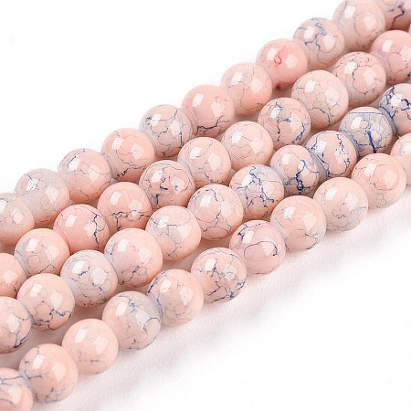 Baking Paint Glass Beads Strands DGLA-N003-4mm-C02-1