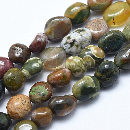 Natural Ocean Jasper Beads Strands G-E483-39B-1