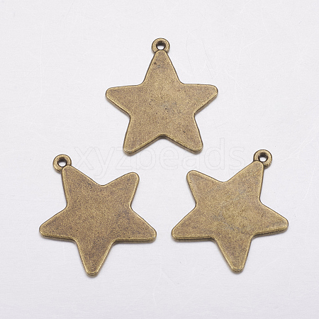 Tibetan Style Alloy Stamping Blank Tag Pendants EA085Y-AB-1