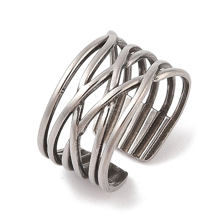 Non-Tarnish 304 Stainless Steel Cuff Rings RJEW-G322-05P-1