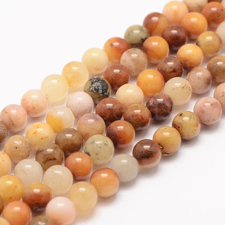 Natural Topaz Jade Bead Strands G-K153-B22-4mm-1