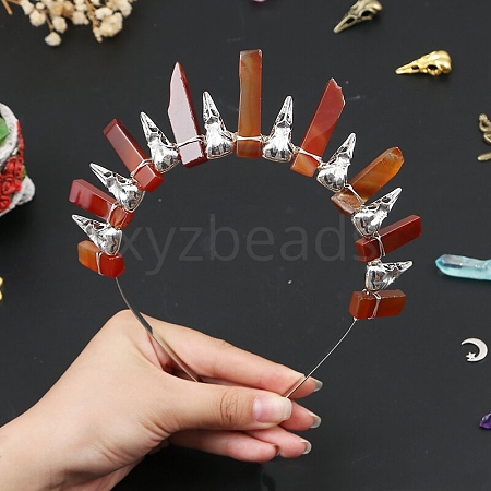 Natural Red Aventurine Hair Bands PW-WG39EEE-09-1