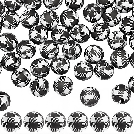 45Pcs Round Silicone Focal Beads SIL-SC0003-84-1