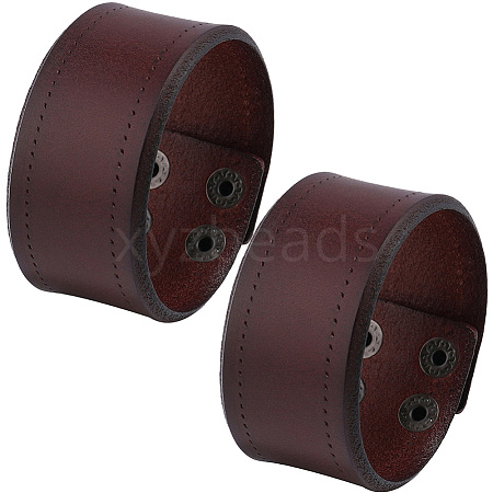 Flat Sided Cowhide Leather Cord Bracelets BJEW-CL0001-59-1