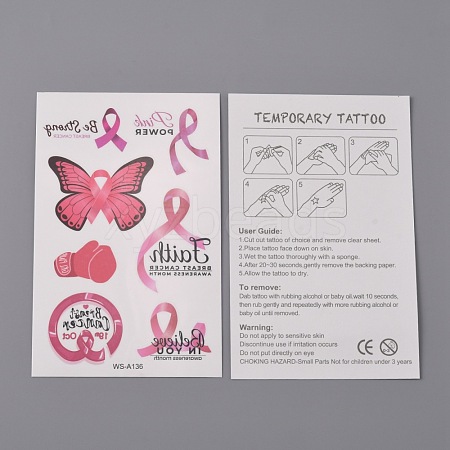 30 Sheets Temporary Tattoos Stickers DIY-WH0380-02F-1