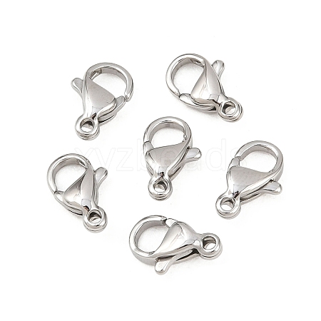 Tarnish Resistant 316 Surgical Stainless Steel Lobster Claw Clasps STAS-316-FL10A-1