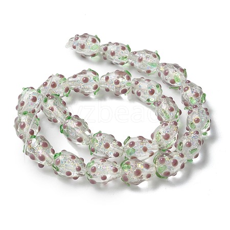 Handmade Foil Lampwork Bumpy Beads Strands FOIL-Z001-05B-1