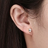 Rhodium Plated 925 Sterling Silver Micro Pave Cubic Zirconia Ear Studs for Women EJEW-P231-06P-2