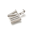 Ion Plating(IP) 304 Stainless Steel Micro Pave Cubic Zirconia Pendants STAS-H228-02P-08-2