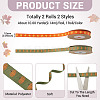 2 Rolls 2 Styles Thanksgiving Day Themes Polyester Ribbon OCOR-TA0003-29A-4