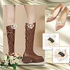 CRASPIRE 4Pcs 2 Styles Flower Alloy with Plastic Imitation Pearl Shoe Decorations FIND-CP0001-64-5