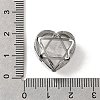Brass Pave Natural Quartz Crystal Heart Multi-Strand Links G-B149-13P-05-3