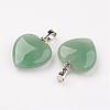 Natural Green Aventurine Pendants G-G956-B02-FF-2
