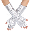 Half Finger Patent Leather Shiny Fingerless Gloves AJEW-WH20080-06C-1