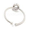 Rack Plating Brass Open Cuff Rings for Women RJEW-F162-02P-Q-3