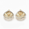 Hollow Brass Micro Pave Clear Cubic Zirconia Peg Bails Charms KK-R117-009-NF-1