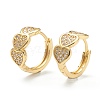 Brass Micro Pave Clear Cubic Zirconia Huggie Hoop Earrings X-EJEW-A058-15G-1