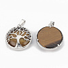 Natural Tiger Eye Pendants G-S292-10E-P-2