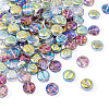 100Pcs 5 Styles Transparent Electroplated UV Plating Glass Beads GLAA-TA0003-19C-3