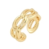 Rack Plating Brass Cuff Rings for Women RJEW-M028-64G-2