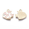 Light Gold Plated Alloy Enamel Pendants X-ENAM-T009-85D-RS-2